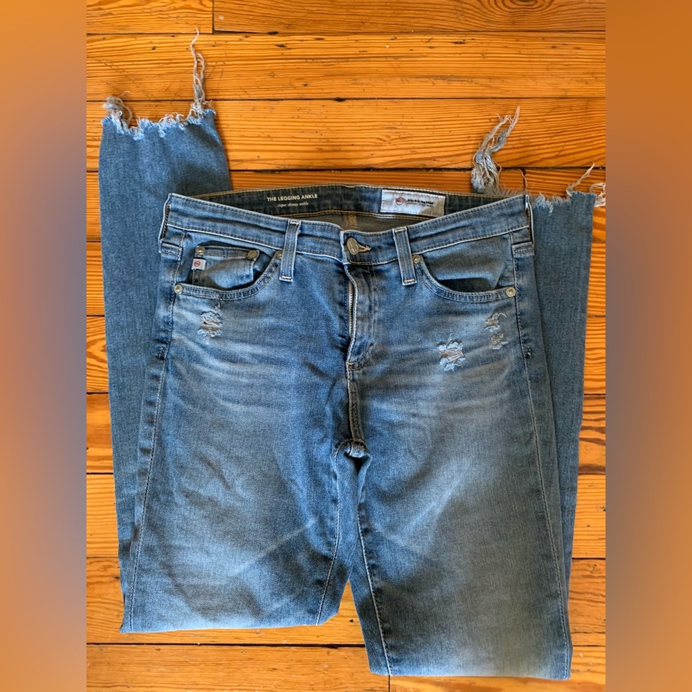 AG Adriano Goldschmied Super Skinny Ankle Light Blue Denim Size 26 R - Picture 9 of 10